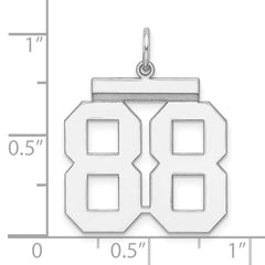 Sterling Silver/Rhodium-plated Polished Number 88 Charm - 3