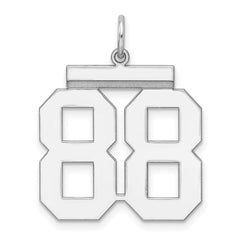 Sterling Silver/Rhodium-plated Polished Number 88 Charm - 3