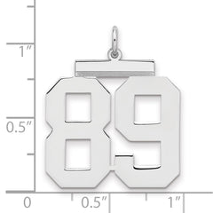 Sterling Silver/Rhodium-plated Polished Number 89 Charm
