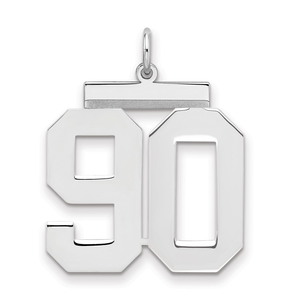 Sterling Silver/Rhodium-plated Polished Number 90 Charm - 2