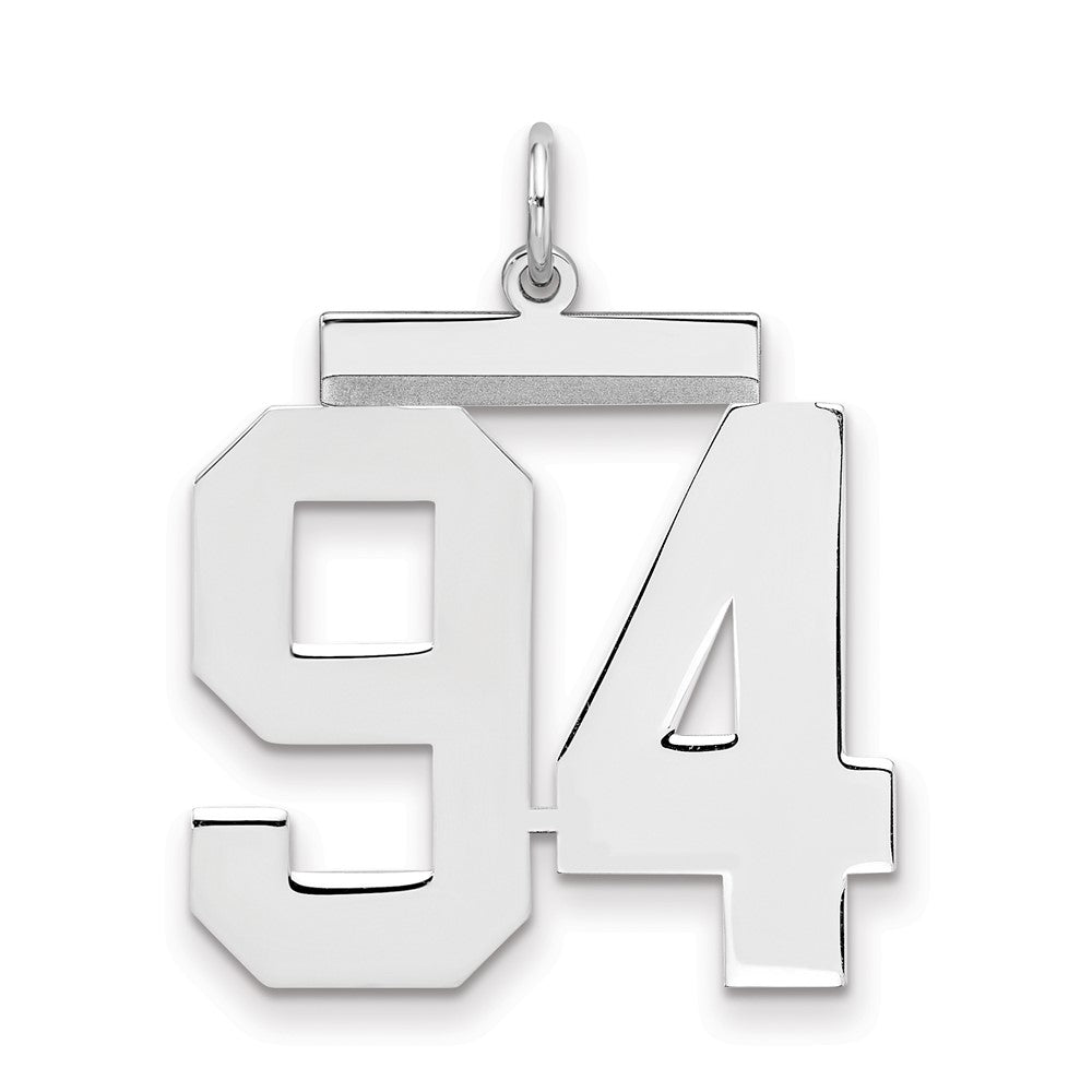 Sterling Silver/Rhodium-plated Polished Number 94 Charm - 3