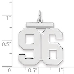 Sterling Silver/Rhodium-plated Polished Number 96 Charm