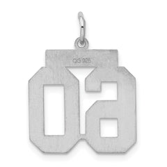 Sterling Silver/Rhodium-plated Satin Number 60 Charm - 3