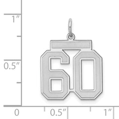 Sterling Silver/Rhodium-plated Satin Number 60 Charm - 3
