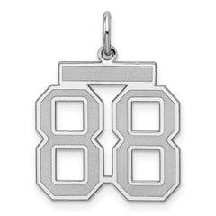 Sterling Silver/Rhodium-plated Satin Number 88 Charm - 3