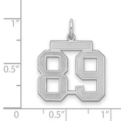 Sterling Silver/Rhodium-plated Satin Number 89 Charm - 2