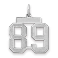 Sterling Silver/Rhodium-plated Satin Number 89 Charm - 2