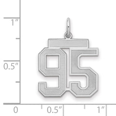 Sterling Silver/Rhodium-plated Satin Number 95 Charm - 4