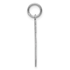 Sterling Silver/Rhodium-plated Satin Number 6 Charm - 4