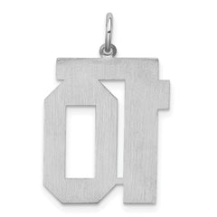 Sterling Silver/Rhodium-plated Satin Number 10 Charm - 3