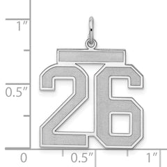Sterling Silver/Rhodium-plated Satin Number 26 Charm - 2
