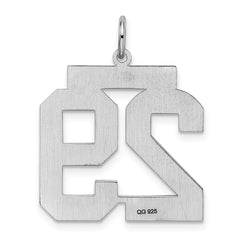 Sterling Silver/Rhodium-plated Satin Number 29 Charm - 4
