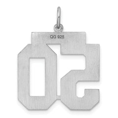 Sterling Silver/Rhodium-plated Satin Number 50 Charm - 4