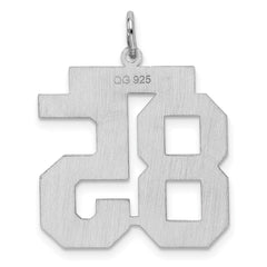 Sterling Silver/Rhodium-plated Satin Number 85 Charm - 4