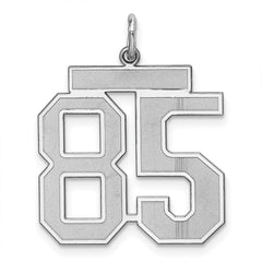 Sterling Silver/Rhodium-plated Satin Number 85 Charm - 4