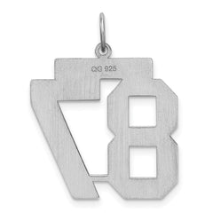 Sterling Silver/Rhodium-plated Satin Number 87 Charm - 4