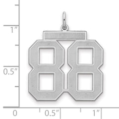 Sterling Silver/Rhodium-plated Satin Number 88 Charm - 4