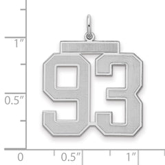 Sterling Silver/Rhodium-plated Satin Number 93 Charm - 4