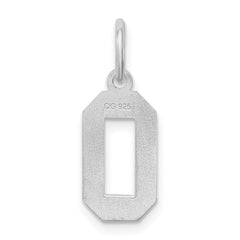 Sterling Silver/Rhodium-plated Satin Number 0 Charm - 4