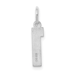 Sterling Silver/Rhodium-plated Satin Number 1 Charm - 3