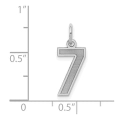 Sterling Silver/Rhodium-plated Satin Number 7 Charm - 4