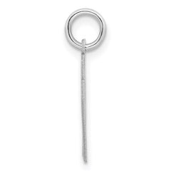 Sterling Silver/Rhodium-plated Satin Number 17 Charm - 4