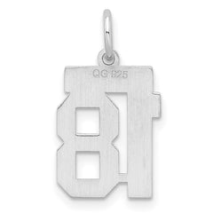 Sterling Silver/Rhodium-plated Satin Number 18 Charm - 4