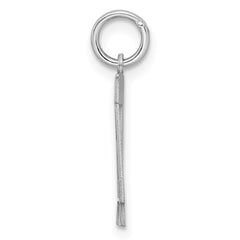 Sterling Silver/Rhodium-plated Satin Number 44 Charm - 4