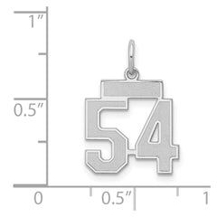 Sterling Silver/Rhodium-plated Satin Number 54 Charm - 4