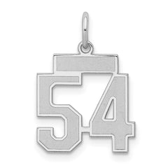 Sterling Silver/Rhodium-plated Satin Number 54 Charm - 4