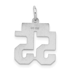 Sterling Silver/Rhodium-plated Satin Number 55 Charm - 4