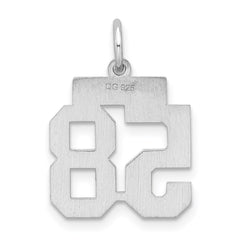 Sterling Silver/Rhodium-plated Satin Number 58 Charm - 3