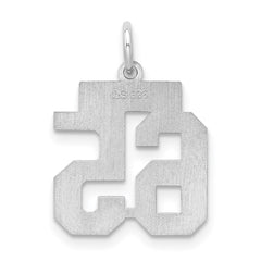 Sterling Silver/Rhodium-plated Satin Number 65 Charm - 4