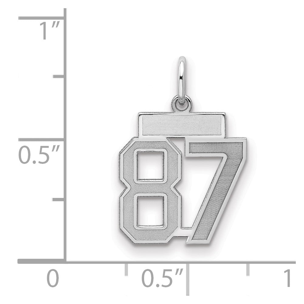 Sterling Silver/Rhodium-plated Satin Number 87 Charm – LIV Jewelers