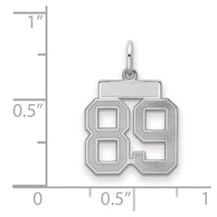 Sterling Silver/Rhodium-plated Satin Number 89 Charm - 4