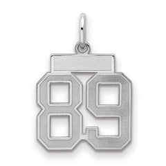 Sterling Silver/Rhodium-plated Satin Number 89 Charm - 4