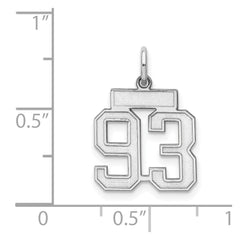Sterling Silver/Rhodium-plated Satin Number 93 Charm