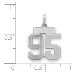 Sterling Silver/Rhodium-plated Satin Number 95 Charm