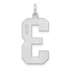 Sterling Silver/Rhodium-plated Polished Number 3 Charm - 2
