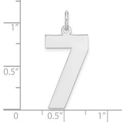 Sterling Silver/Rhodium-plated Polished Number 7 Charm - 3