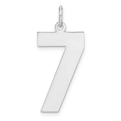 Sterling Silver/Rhodium-plated Polished Number 7 Charm - 3