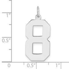 Sterling Silver/Rhodium-plated Polished Number 8 Charm - 4