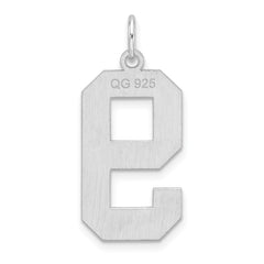 Sterling Silver/Rhodium-plated Polished Number 9 Charm - 2