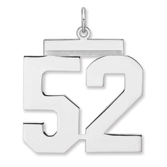 Sterling Silver/Rhodium-plated Polished Number 52 Charm - 3