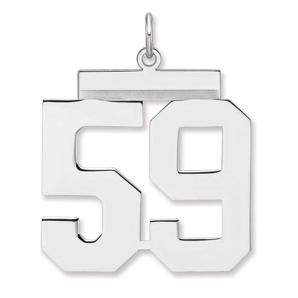Sterling Silver/Rhodium-plated Polished Number 59 Charm - 2