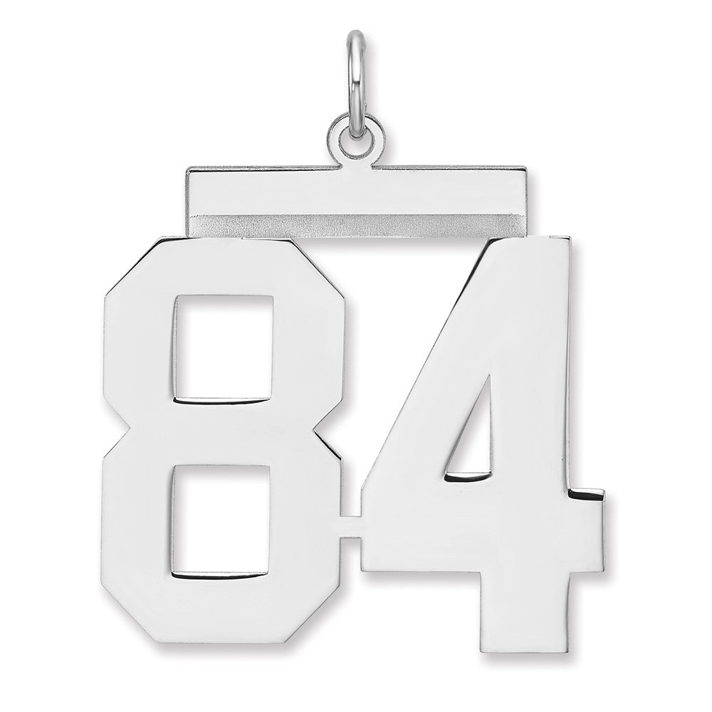 Sterling Silver/Rhodium-plated Polished Number 84 Charm - 3
