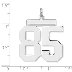 Sterling Silver/Rhodium-plated Polished Number 85 Charm - 3