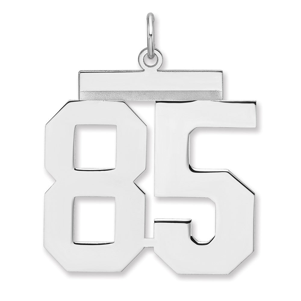 Sterling Silver/Rhodium-plated Polished Number 85 Charm - 3