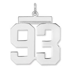 Sterling Silver/Rhodium-plated Polished Number 93 Charm - 2