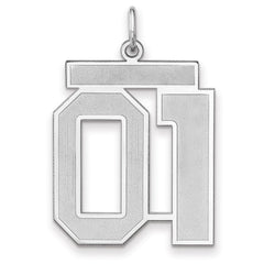 Sterling Silver/Rhodium-plated Satin Number 01 Charm
